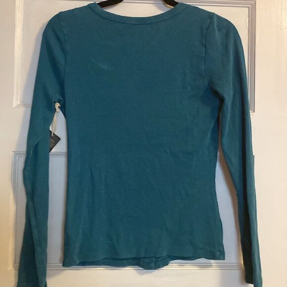 a.n.a Women's Blue Button-Down Long Sleeve Shirt - Picture 6 of 8